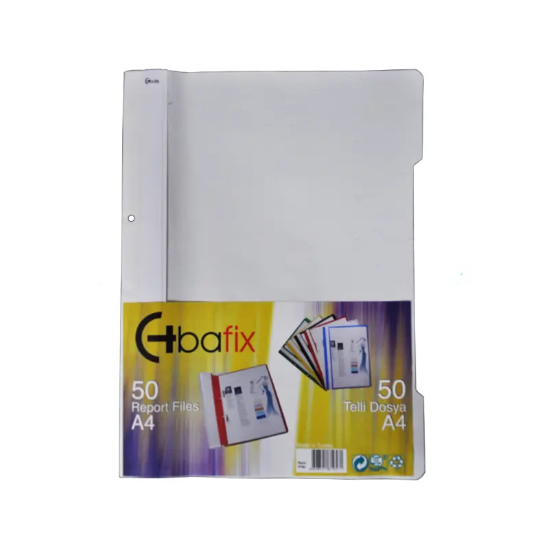 Bafix Plastik Telli Dosya XL Gri A4 50 Li Paket