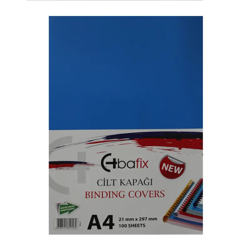 Bafix Plastik Cilt Kapağı Opak Mavi A4 160 Micron 100 Lü Paket