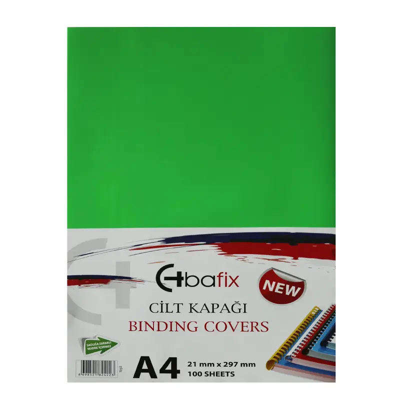 Bafix Plastik Cilt Kapağı Opak Yeşil A4 160 Micron 100 Lü Paket