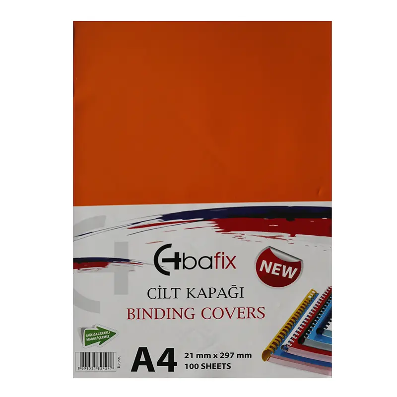 Bafix Plastik Cilt Kapağı Opak Turuncu A4 160 Micron 100 Lü Paket
