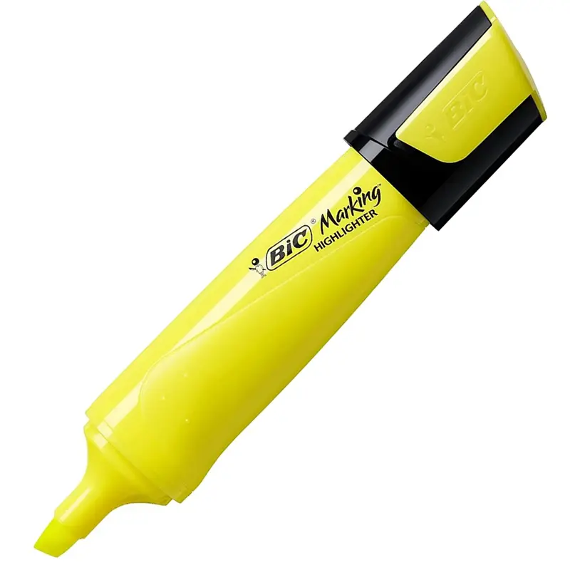 Bic Marking Flat Highlighter Fosforlu Kalem 10 Lu Kutu Sarı