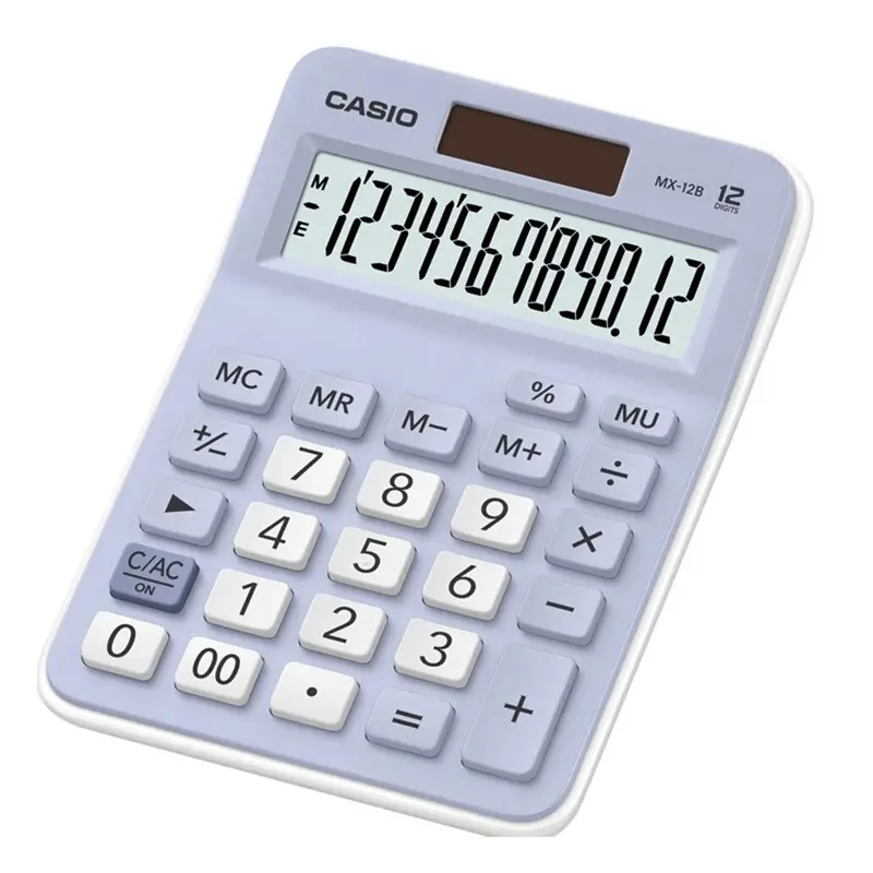 Casio MX-12B-LB Masaüstü Hesap Makinesi 12 Hane Açık Mavi