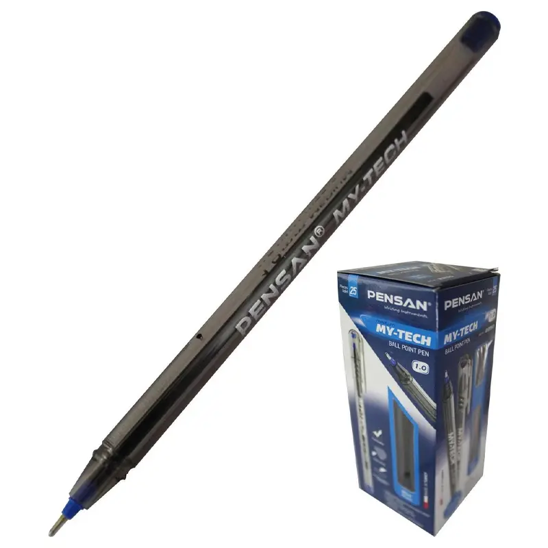 Pensan 2250 My-Tech İğne Uç Tükenmez Kalem 1.0mm Siyah x 25 Li Kutu