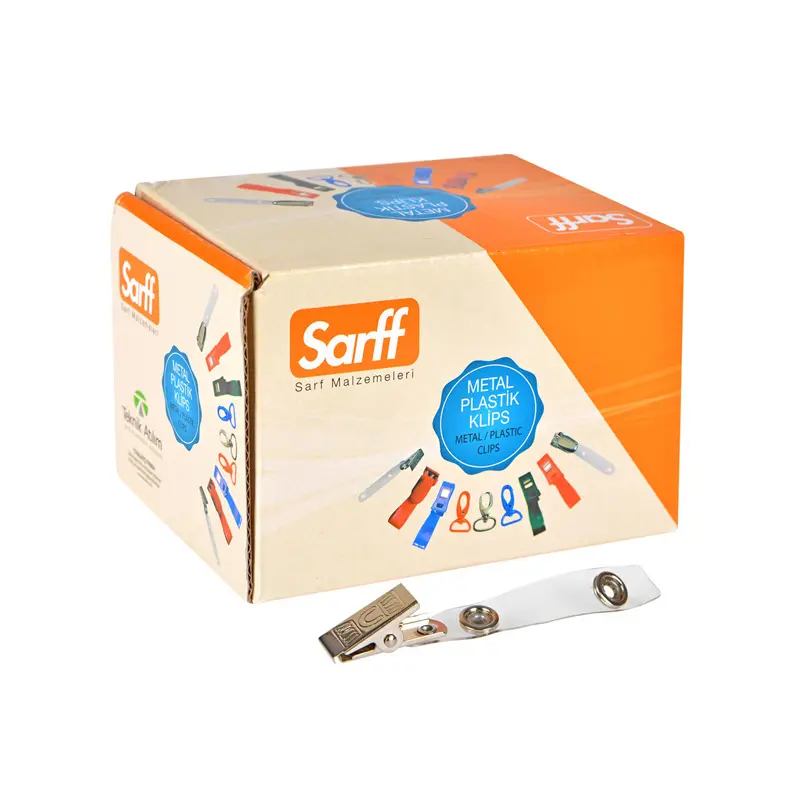 Sarff 15311001 Metal Maşalı Kart Klipsi Şeffaf x 100 Lü Kutu