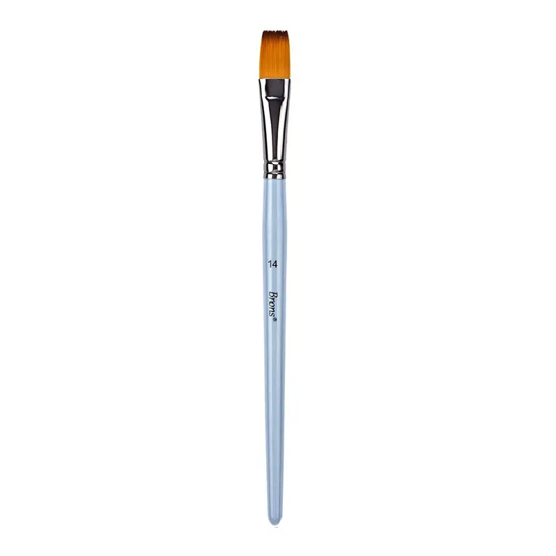 Brons BR-2157 Yağlı Boya ve Akrilik Fırçası Sentetik Kıl Kısa Sap Düz Kesik Seri 200F No:14 x 12 Li Kutu