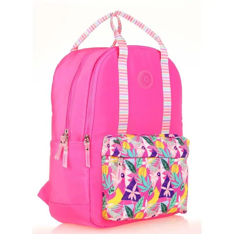 Kaukko K1762 Sırt Çantası Double Stripe Pink
