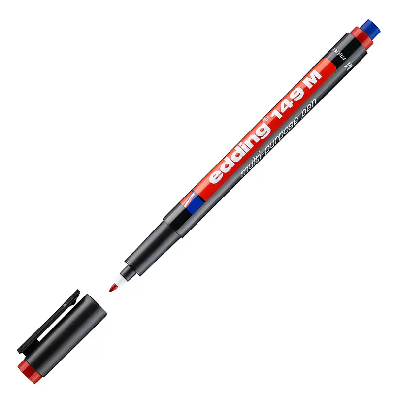Edding 149M Permanent Asetat Kalemi (M) Seri 1.0mm Kırmızı 10 Lu Kutu