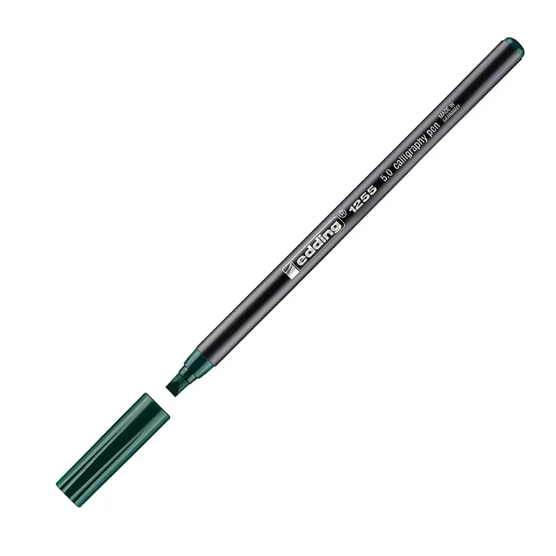 Edding 1255 Kesik Uçlu Kaligrafi Kalemi 5 mm Yeşil 10 Lu Kutu