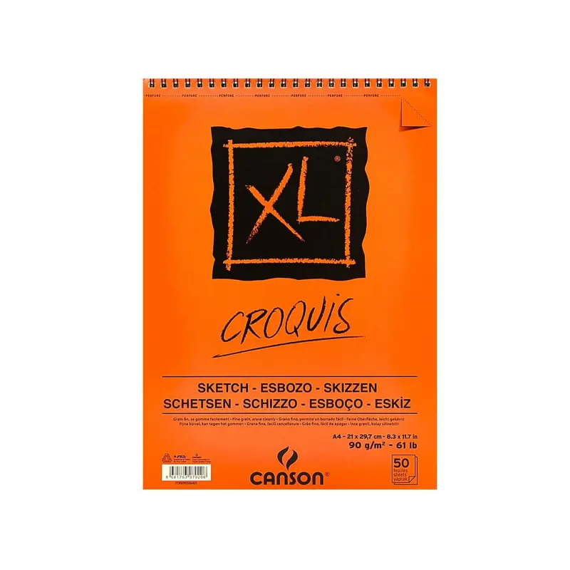 Canson Croquis XL Eskiz 90 Gr Üsten Spiralli A4 50 Yaprak