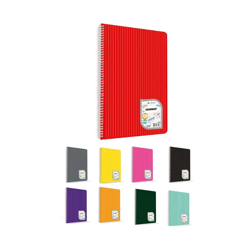 Çınar 73017 Colormaxi Spiralli Plastik Kapak Defter A4 40 Yaprak Kareli x 12 Li Paket