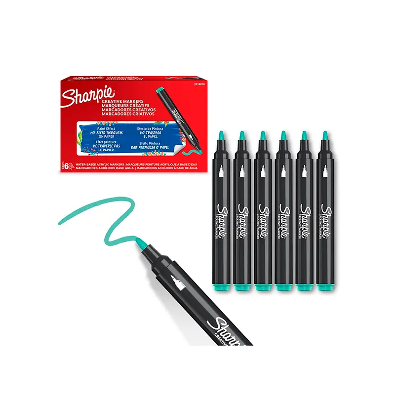 Sharpie 2218070 Yuvarlak Uç Akrilik Markör Göl Yeşili x 6 Lı Kutu