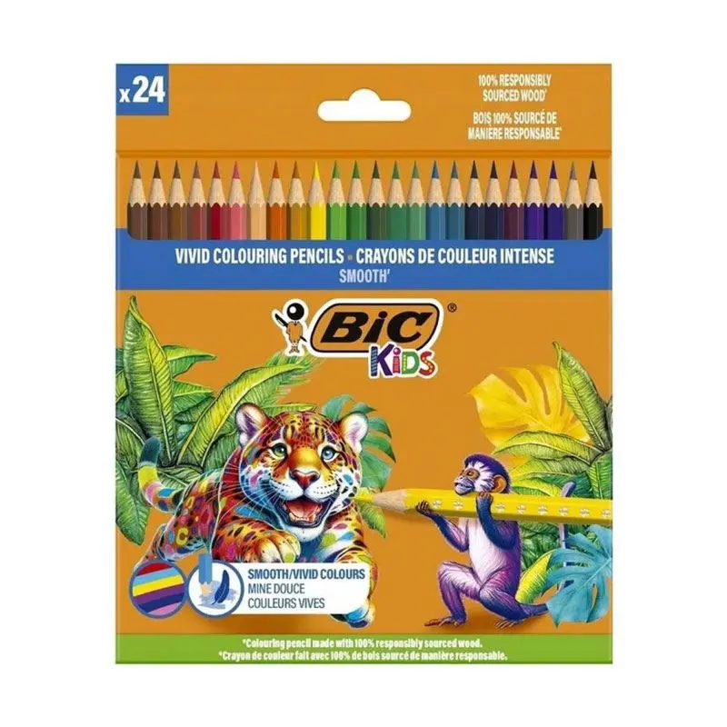 Bic 525787 Kids Smooth Kuru Boya Kalemi 24 Renk