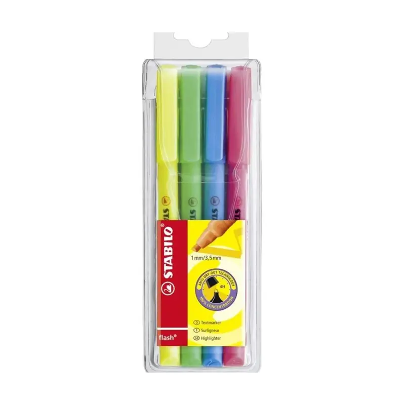 Stabilo 555/4 Flash Fosforlu Kalem 4 Renk