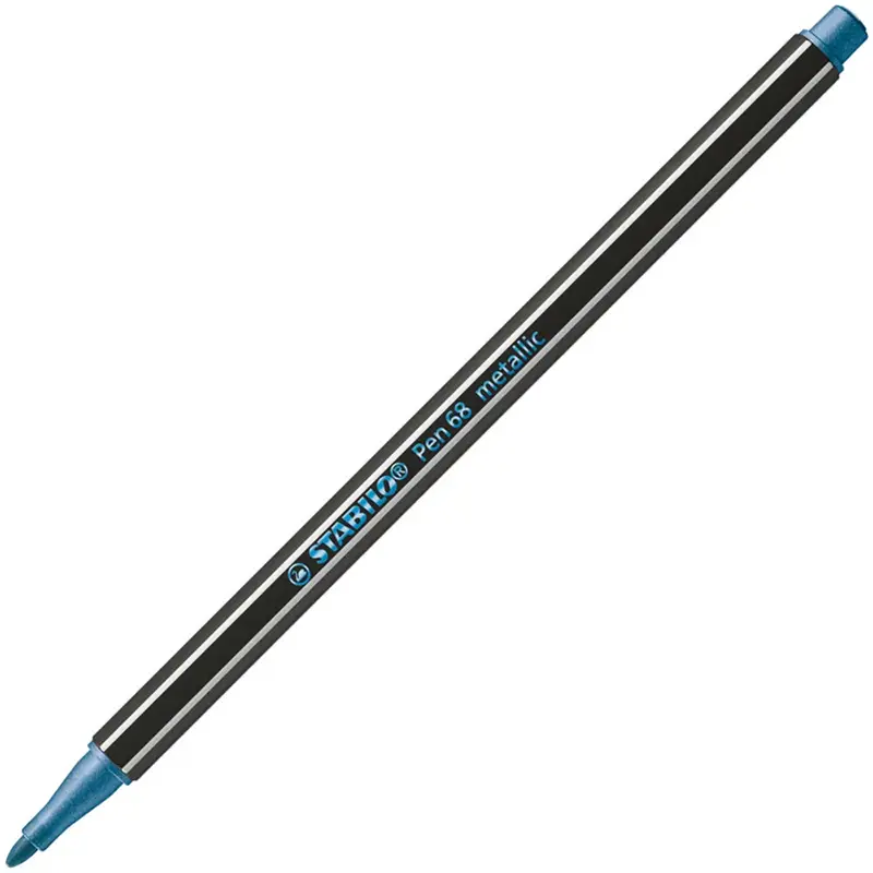 Stabilo 68/841 Keçe Uçlu Boya Kalemi 1.0mm Metalik Mavi x 10 Lu Kutu