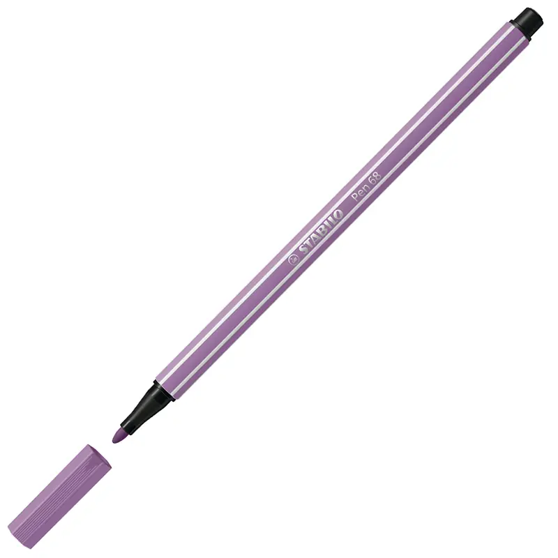 Stabilo 68/62 Keçe Uçlu Boya Kalemi 1.0mm Gri Menekşe x 10 Lu Kutu