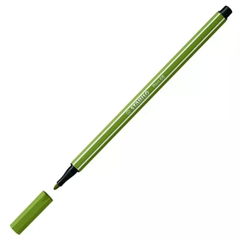 Stabilo 68/37 Keçe Uçlu Boya Kalemi 1.0mm Bataklık Yeşili x 10 Lu Kutu