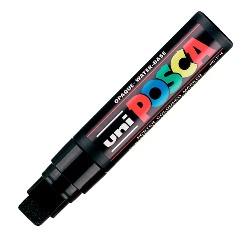 Uni-Ball Posca PC-17K Su Bazlı Poster Boyama Markörü 15.0mm Siyah x 5 Li Kutu