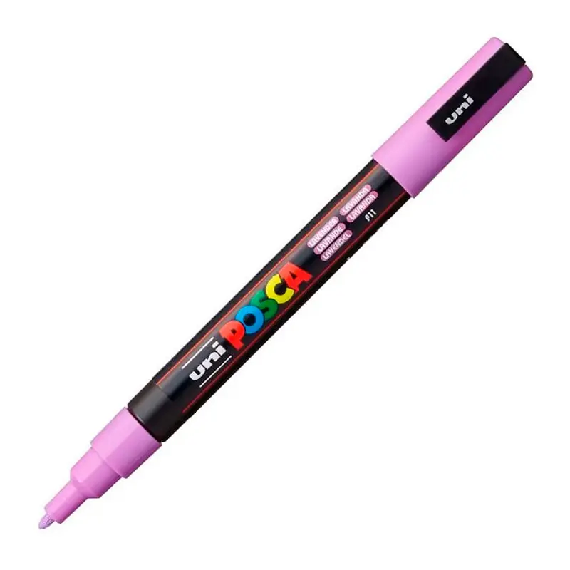 Uni-Ball Posca PC-3M Su Bazlı Poster Boyama Markörü 0.9mm - 1.3mm Lavanta x 6 Lı Kutu
