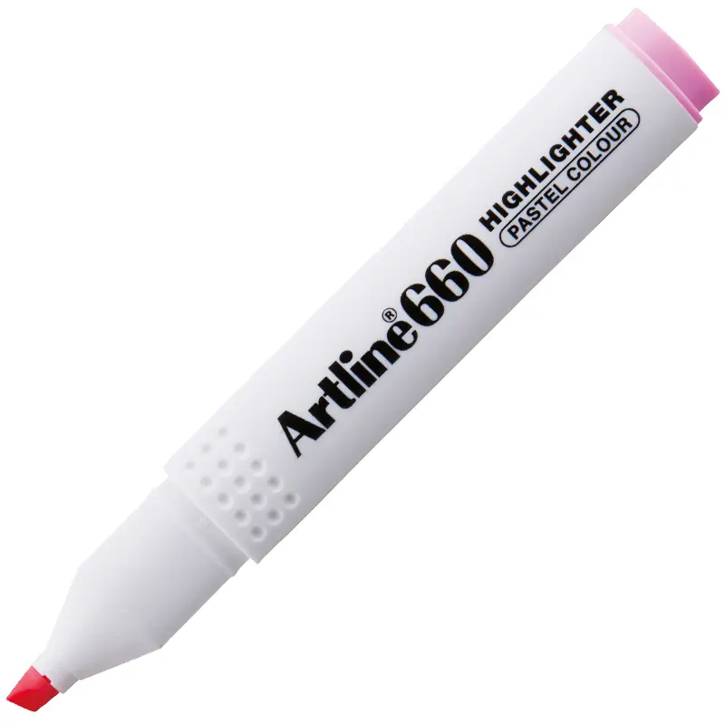 Artline EK-660 Kesik Uç Fosforlu Kalem 1.0-4.0mm Pastel Pembe x 12 Li Kutu