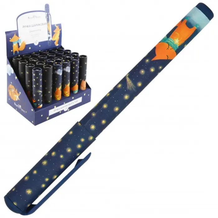 Bruno Visconti Dreamwrite Tilkiler Desen Silindir Kutu Tükenmez Kalem 0.7mm Mavi x 24 Lü Display