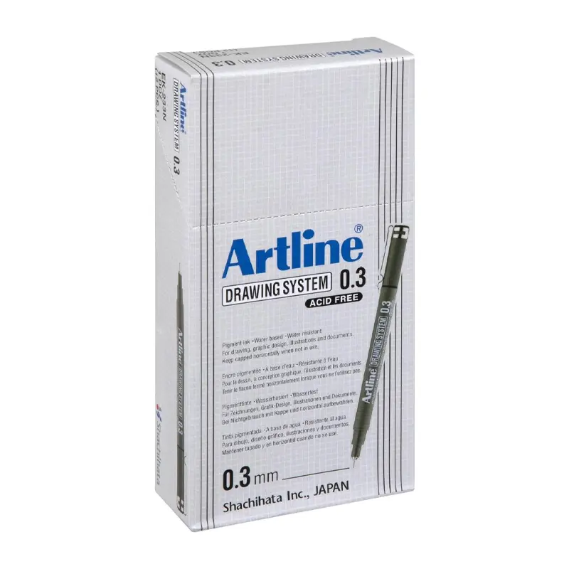 Artline EK233 Çizim Kalemi 0.3mm Siyah x 12 Li Kutu