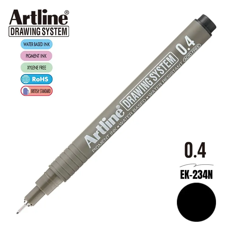Artline EK234 Çizim Kalemi 0.4mm Siyah x 12 Li Kutu
