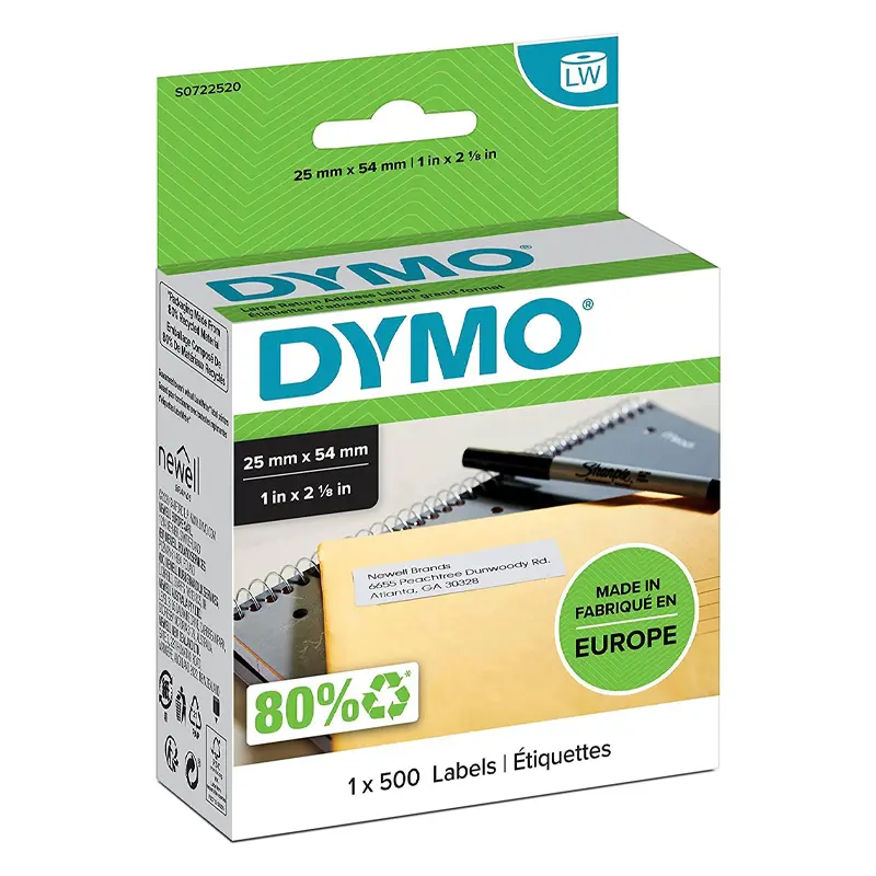 Dymo S0722520 Label Witer Uluslararası İade Adres Etiketi 54mm x 25mm Beyaz 500 Lü