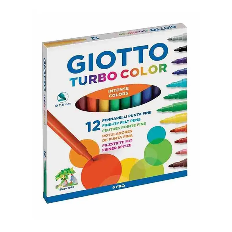 Giotto 416000 Turbo Color Keçeli Boya Kalemi 12 Renk
