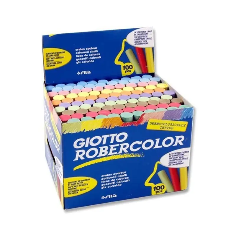 Robercolor 539000 Yuvarlak Tozsuz Tebeşir Karışık Renk x 100 Lü Kutu