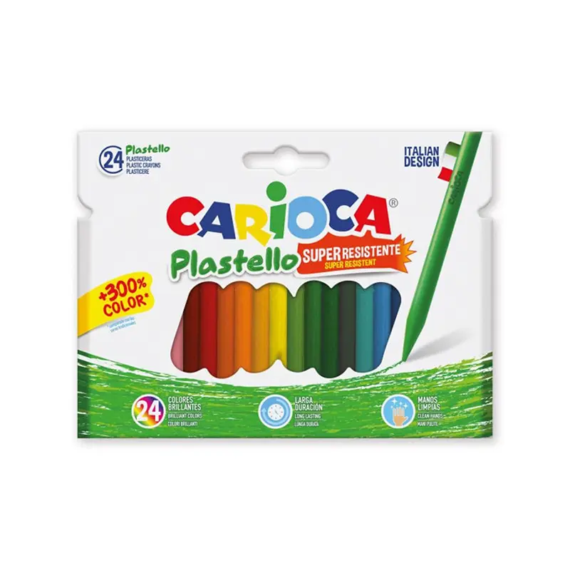 Carioca 42880 Elleri Kirletmeyen Yıkanabilir Pastel Boya Kalemi 24 Renk
