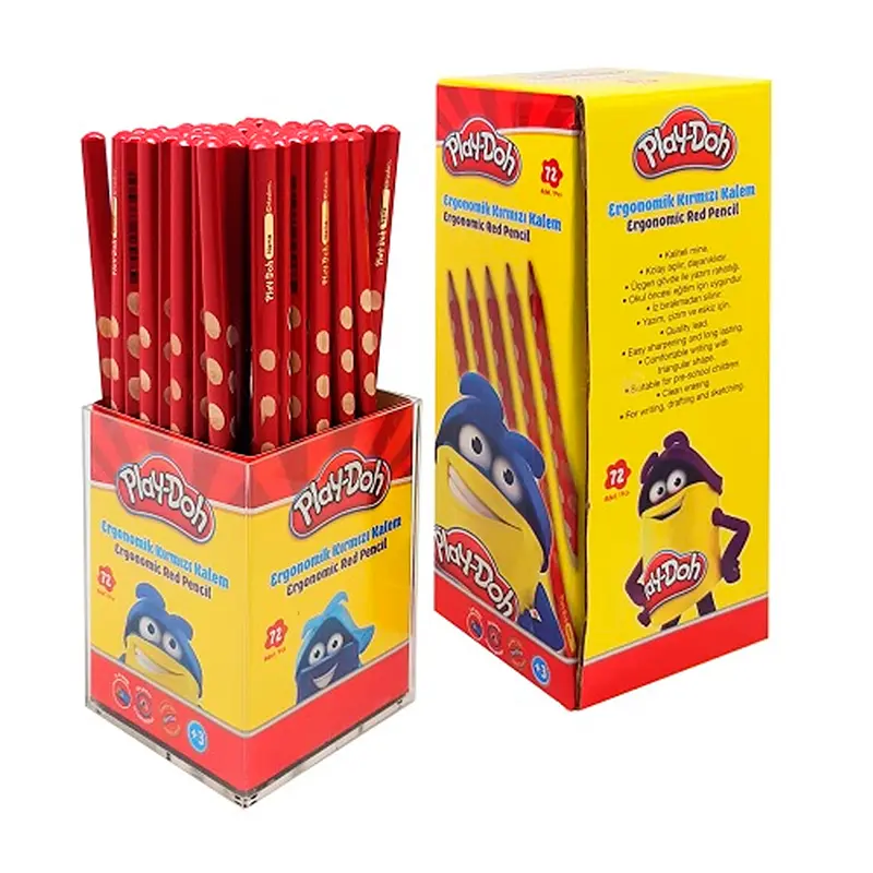Play-Doh KK015 Oluklu Kırmızı Kalem x 72 Li Paket