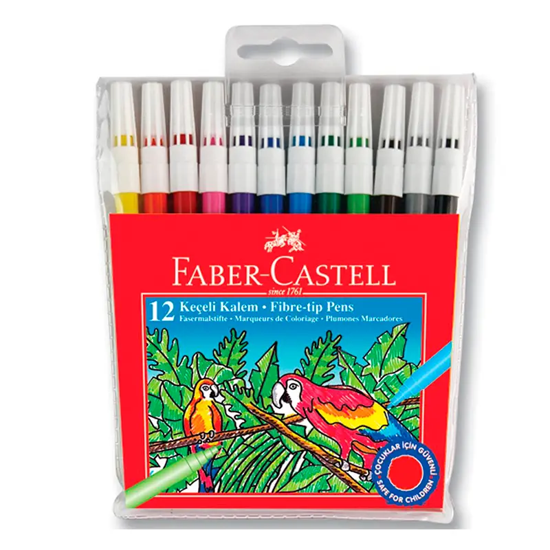 Faber-Castell 5067155130 Yıkanabilir Keçeli Boya Kalemi 12 Renk