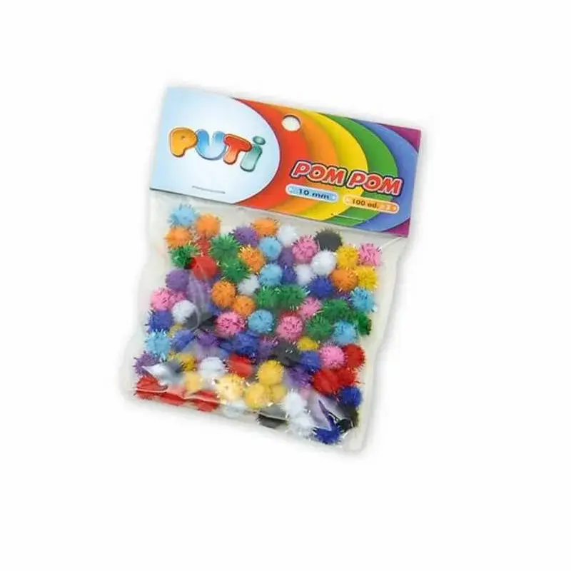 Puti 4476 Metalik Pon Pon 10mm 100 Lü Poşet x 24 Lü Paket