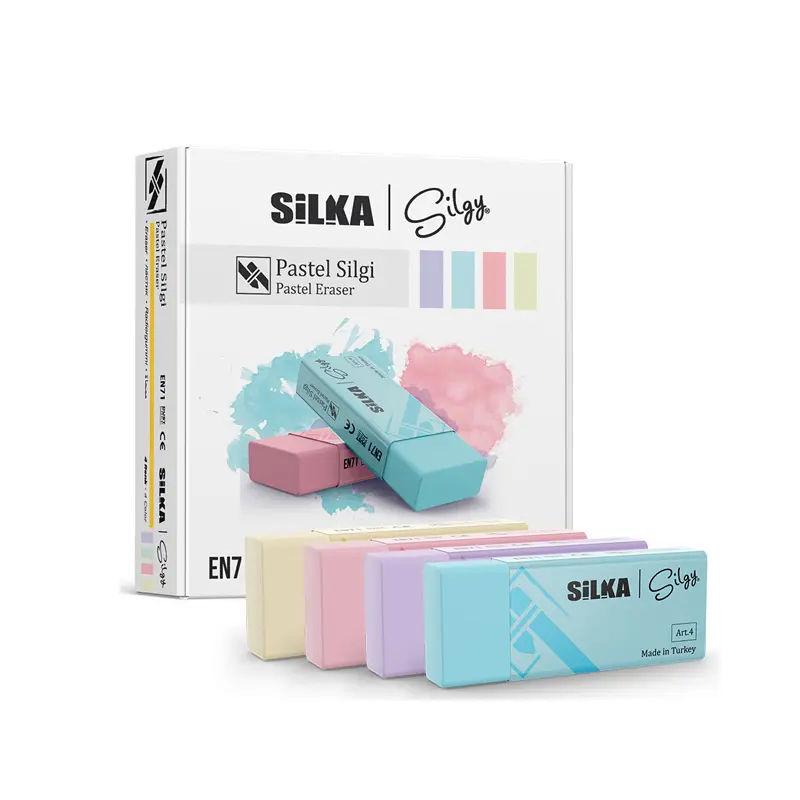 Silka Art.45 Silgi Pastel 4 Renk x 30 Lu Paket