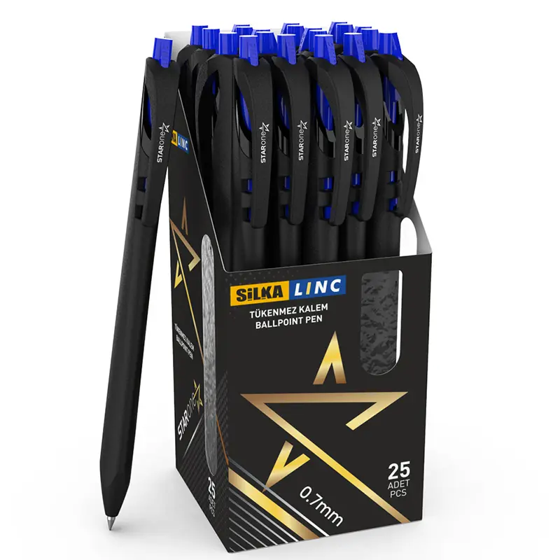 Silka Linc Starone Tükenmez Kalem 0.7mm Mavi x 25 Li Kutu