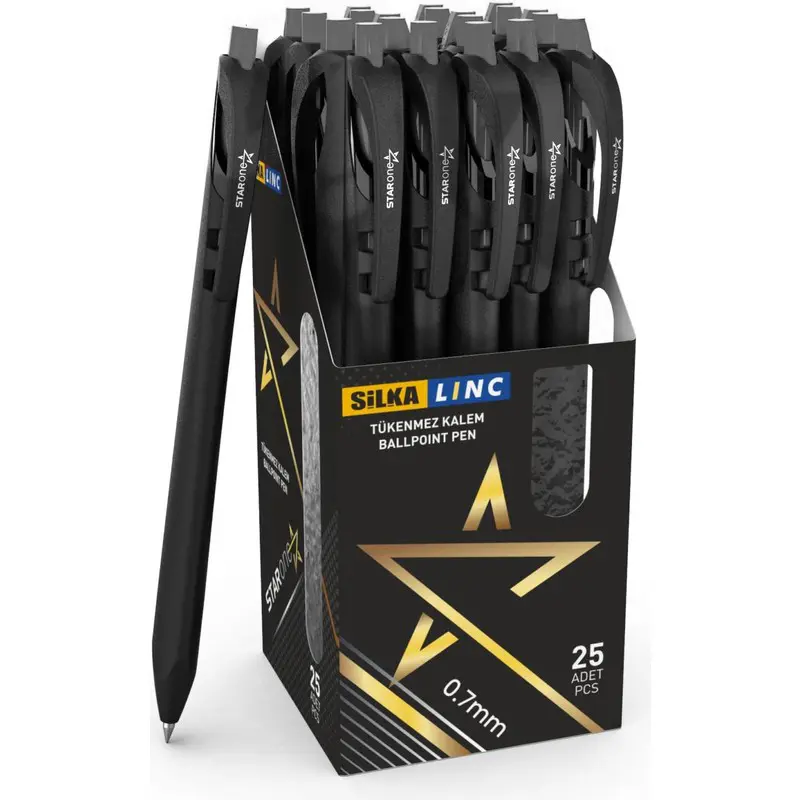 Silka L.nc Starone Tükenmez Kalem 0.7mm Siyah x 25 Li Kutu
