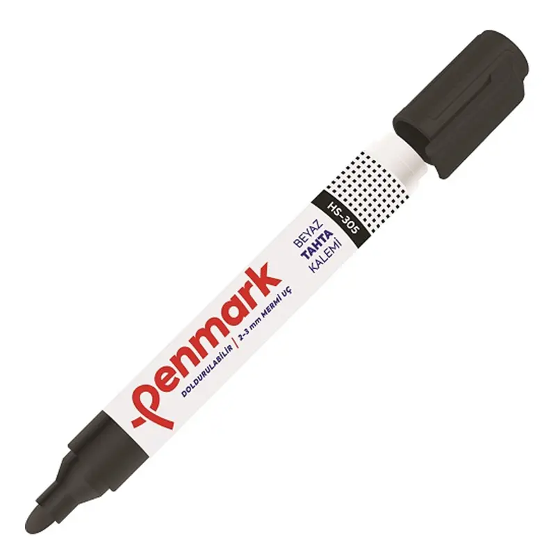 Penmark HS-305 Yuvarlak Uçlu Tahta Kalemi Siyah x 12 Li Kutu