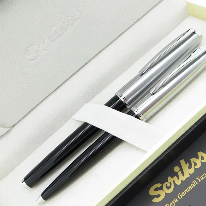 Scrikss Metropolis 78 Dolma Kalem - Tükenmez Kalem Takım (M) Uç Siyah