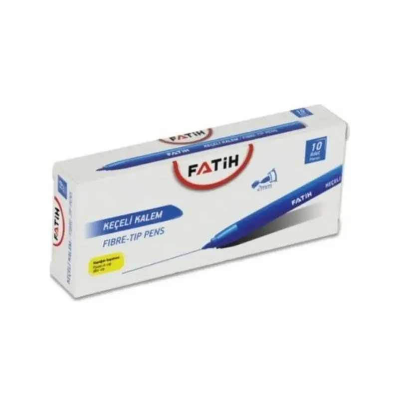 Fatih 34030 Ofis Tipi Keçeli Boya Kalemi Mavi x 10 Lu Kutu