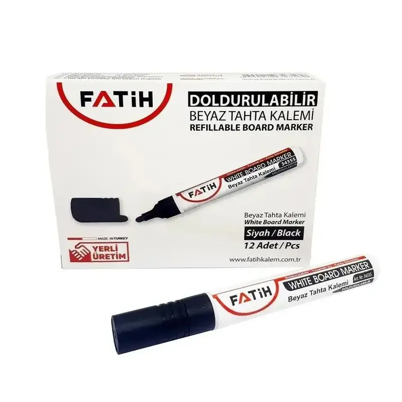Fatih 34355 Doldurulabilir Tahta Kalemi Siyah x 12 Li Kutu