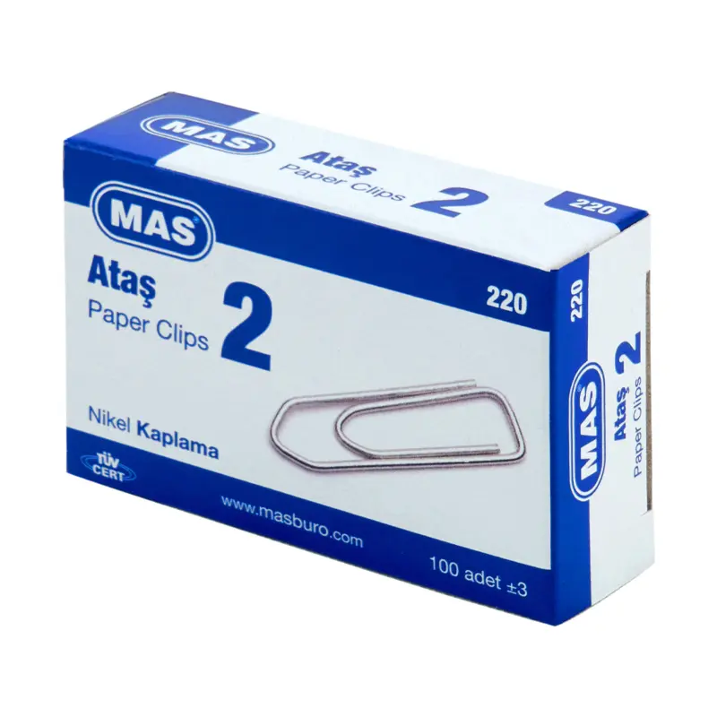 Mas 220 Nikel Kaplı Ataş No:2 100 Lü Kutu x 24 Lü Paket