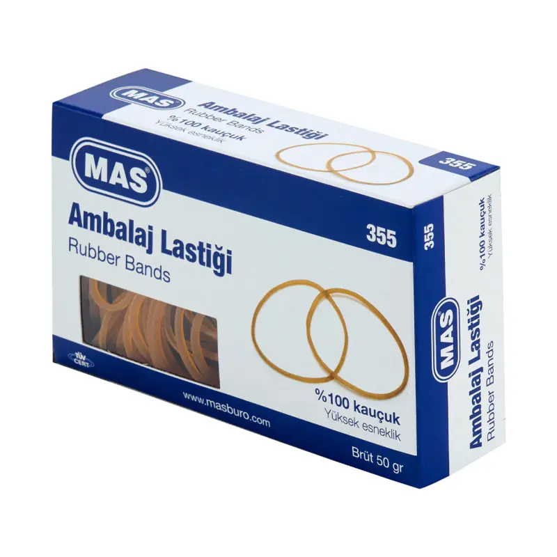 Mas 355 Ambalaj Lastik Kutu Midi %100 Kauçuk 50 Gr. x 80 Li Kutu