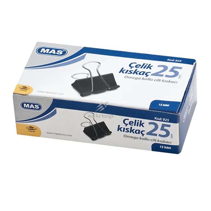 Mas 925 Omega Çelik Kıskaç (Klips) 25mm x 12 Li Kutu