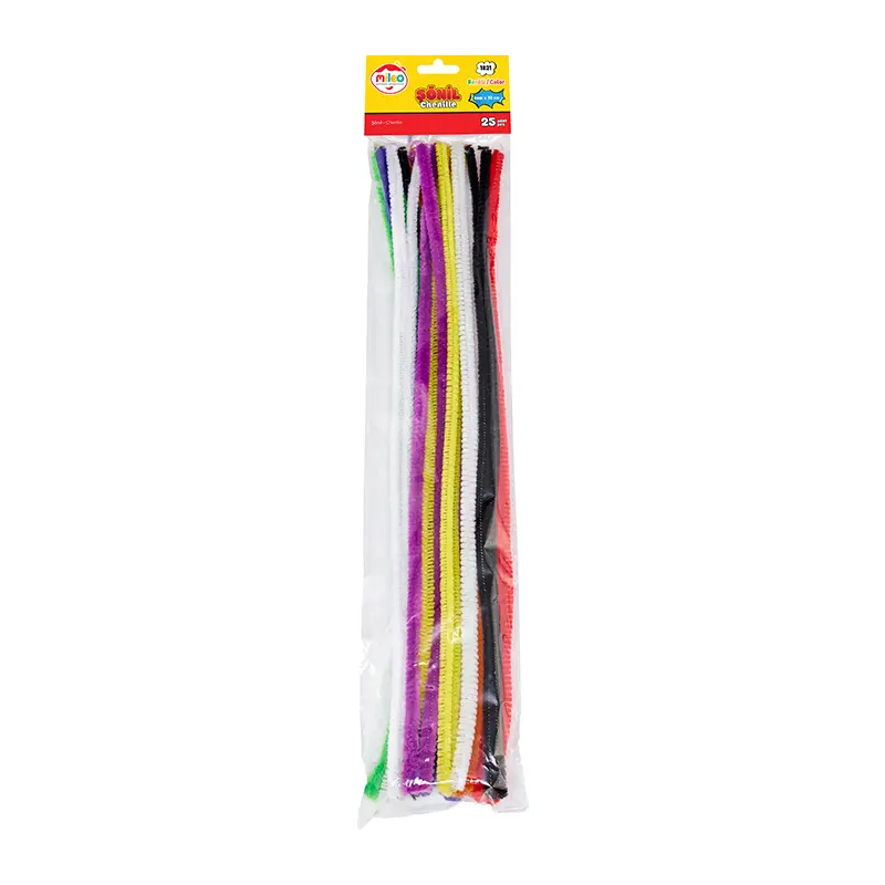 Mileo 1821 Pastel Renkler Şönil 6mmx30cm 25 Li Paket