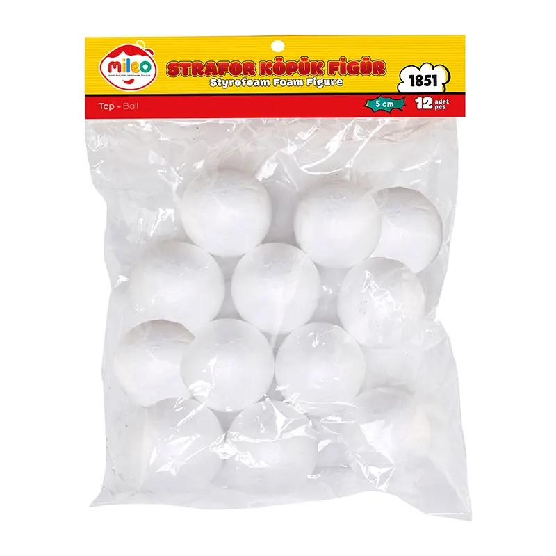 Mileo 1851 Strafor Köpük Top 5cm 12 Li Paket