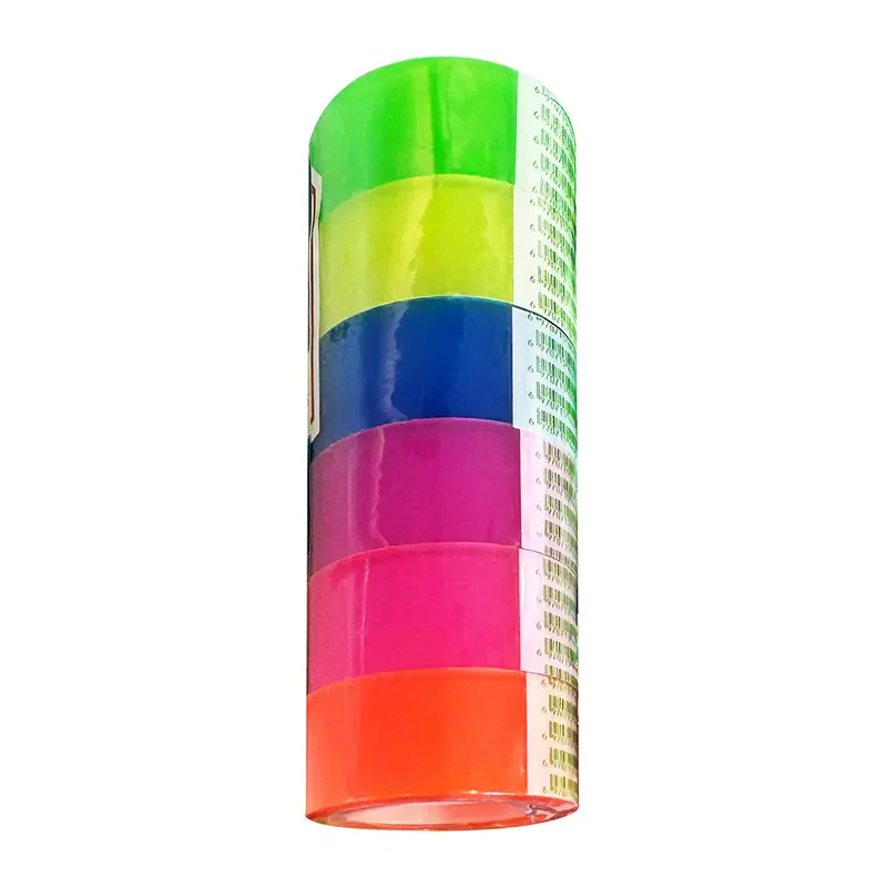 Mas 2668 Renkli Şeffaf Bant Seti 18mm x 9 Metre 6 Renk x 20 Li Kutu