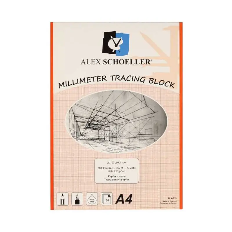 Alex Schoeller Aydınger Milimetrik Defter Kırmızı A4 30 Yaprak