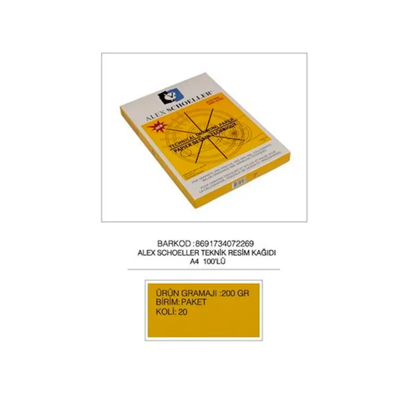 Alex Schoeller Resim Kağıdı Damgalı A4 200 Gr. x 100 Lü Paket