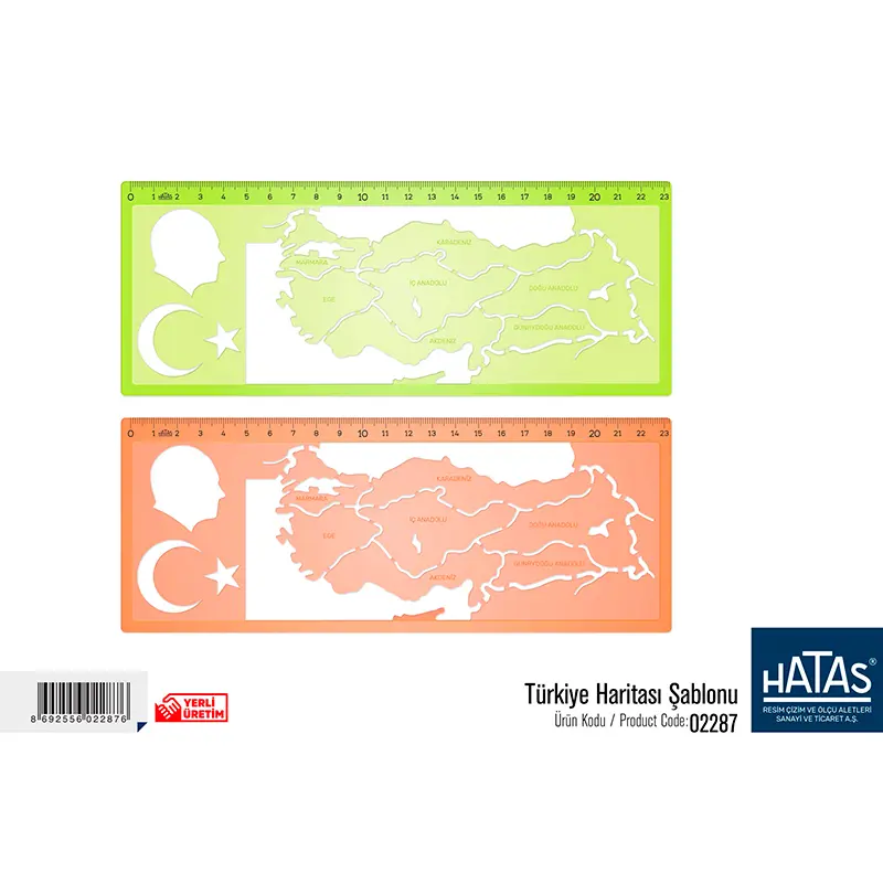 Hatas 02287 Türkiye Haritası Şablonu x 25 Li Kutu