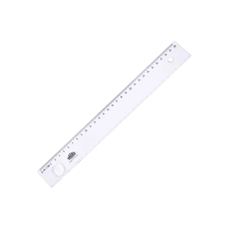 Hatas 0161 Plastik Mercekli Geniş Standart Cetvel 30 Cm. x 25 Li Kutu